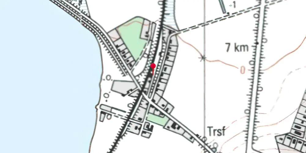 Historisk kort over Væggerløse Trinbræt