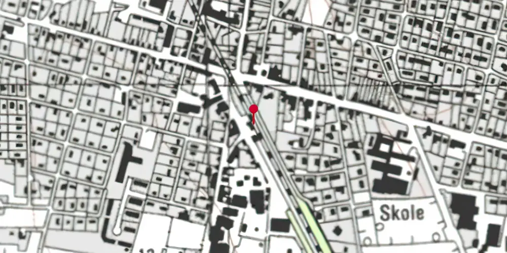 Historisk kort over Auning Station Historisk kort over Auning Station