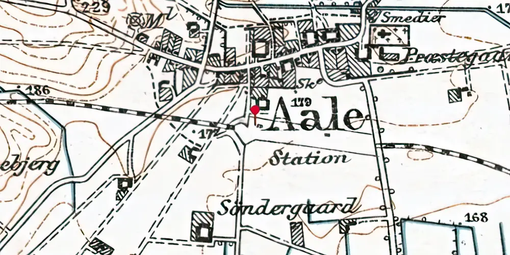 Historisk kort over Åle Station Historisk kort over Åle Station