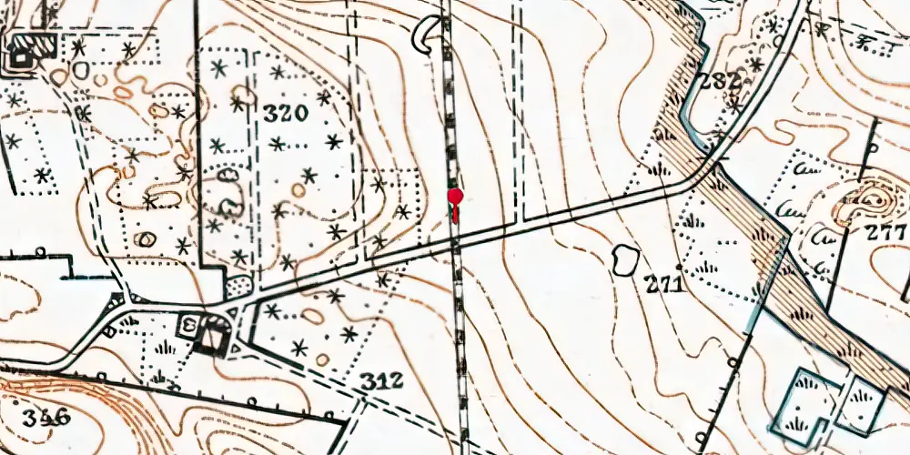 Historisk kort over Linnerup Trinbræt