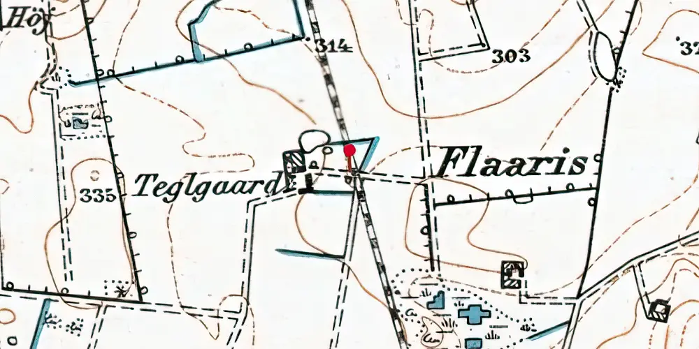 Historisk kort over Flåris Trinbræt Historisk kort over Flåris Trinbræt