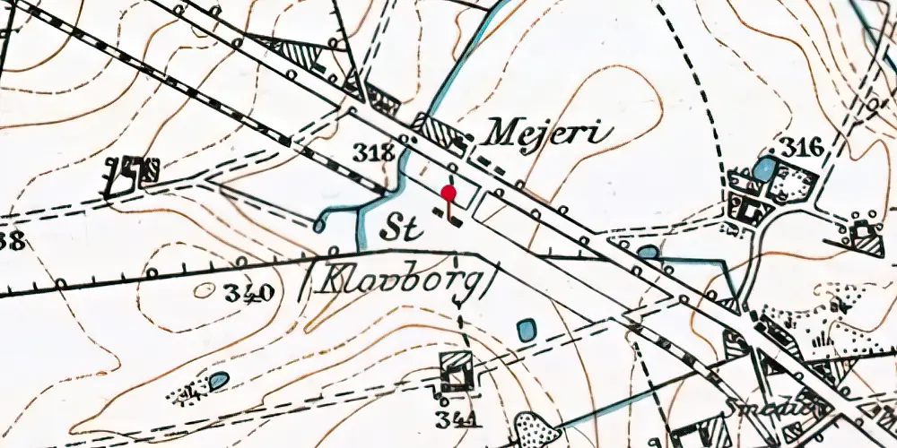 Historisk kort over Klovborg Station