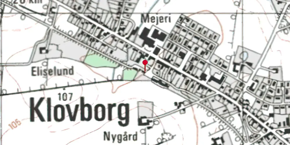 Historisk kort over Klovborg Station