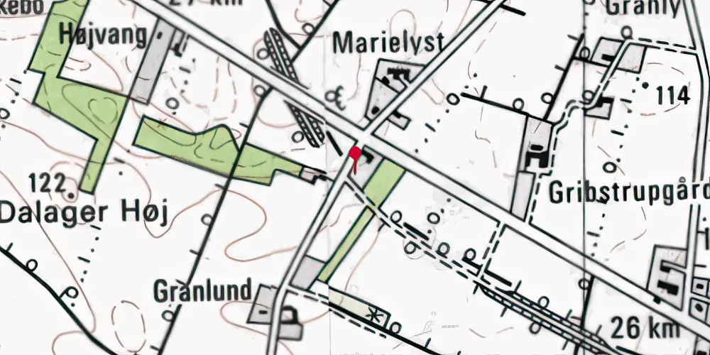 Historisk kort over Gribstrup Skole Trinbræt Historisk kort over Gribstrup Skole Trinbræt