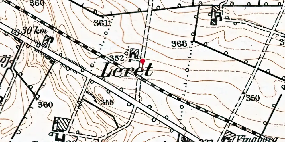 Historisk kort over Lerret Trinbræt Historisk kort over Lerret Trinbræt
