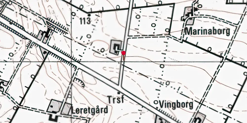 Historisk kort over Lerret Trinbræt Historisk kort over Lerret Trinbræt