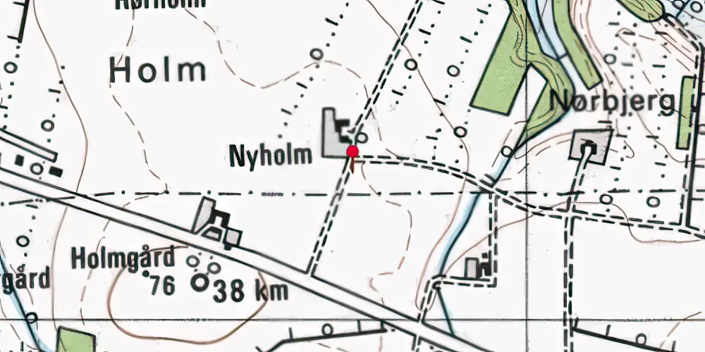 Historisk kort over Holmegårdene Trinbræt Historisk kort over Holmegårdene Trinbræt