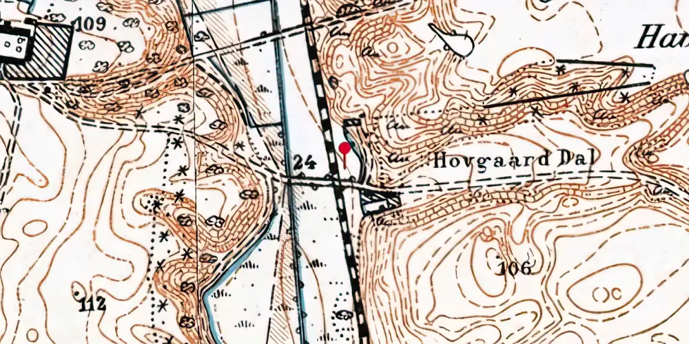 Historisk kort over Roligheden Trinbræt Historisk kort over Roligheden Trinbræt