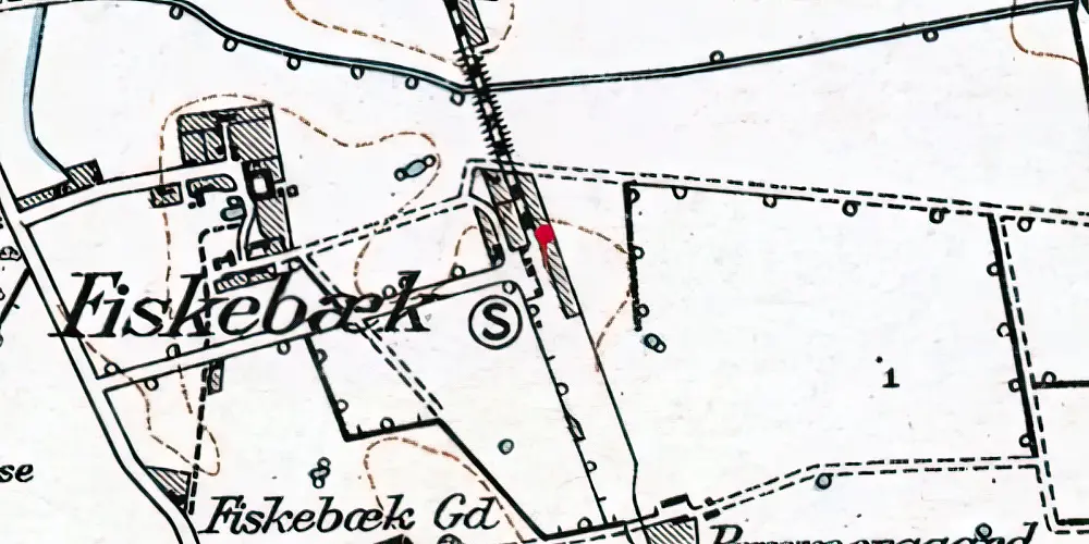 Historisk kort over Fiskebæk Station Historisk kort over Fiskebæk Station