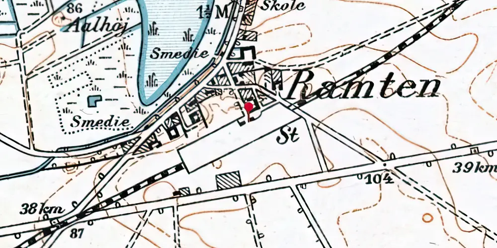 Historisk kort over Ramten Station Historisk kort over Ramten Station