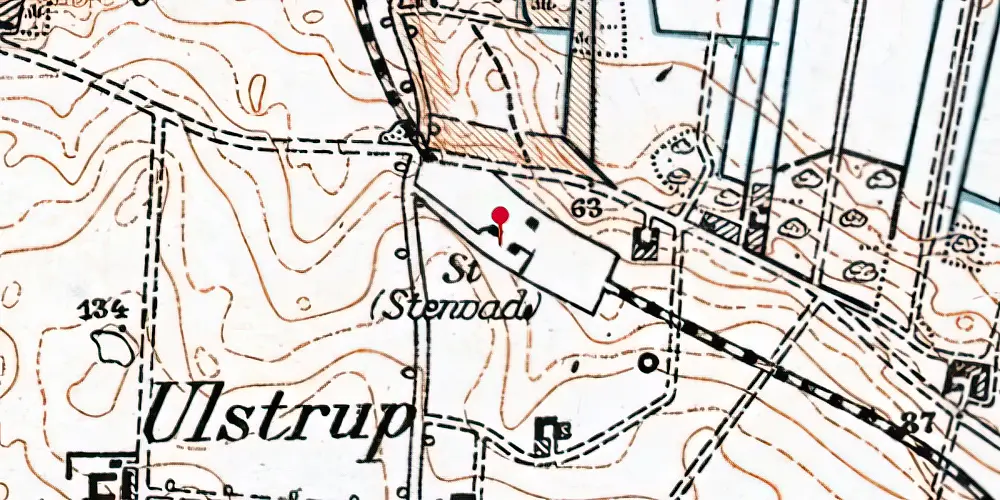 Historisk kort over Stenvad Station
