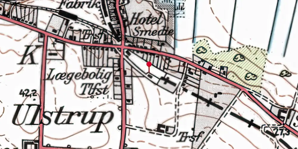 Historisk kort over Stenvad Station