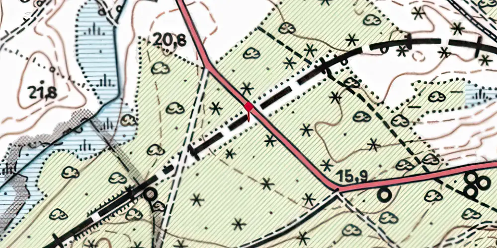 Historisk kort over Brøndstrup Trinbræt