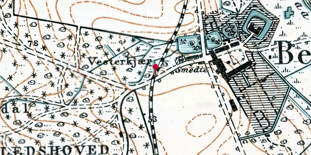 Historisk kort over Sostrup Trinbræt