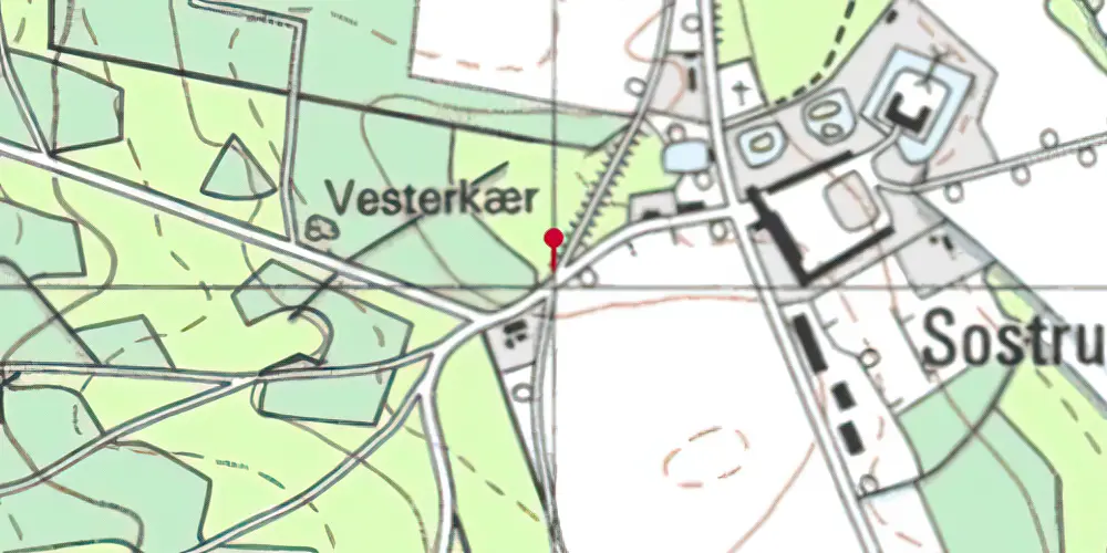 Historisk kort over Sostrup Trinbræt