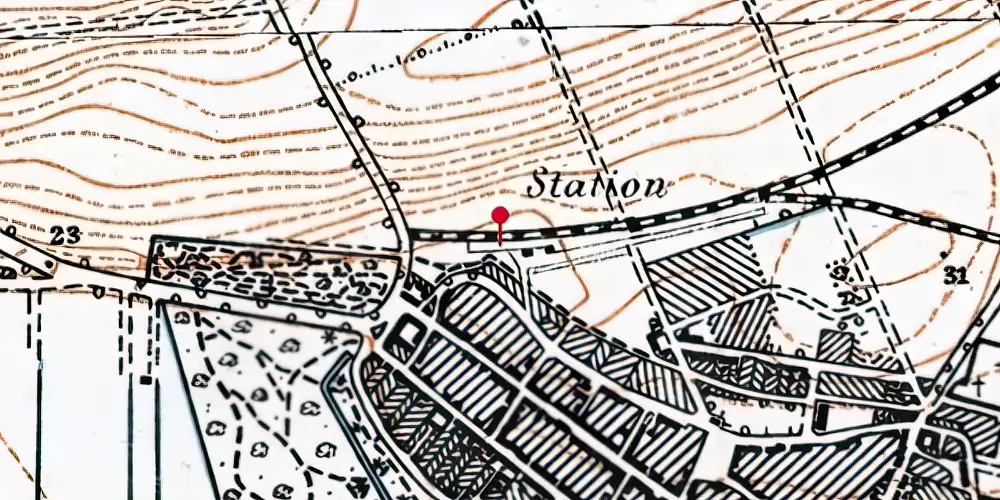 Historisk kort over Grenaa Vestbanegård