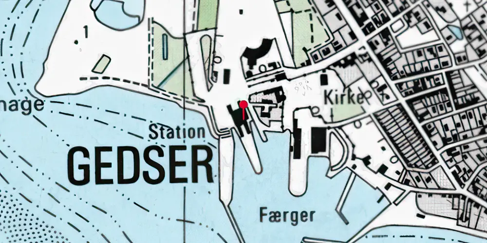 Historisk kort over Gedser Station