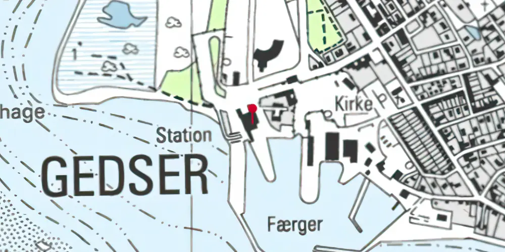 Historisk kort over Gedser Station