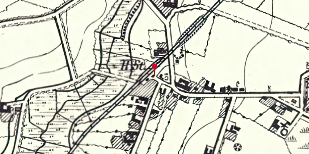 Historisk kort over Agerskov Station