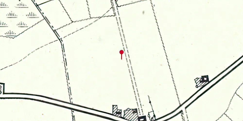 Historisk kort over Alslev Kro Billetsalgssted med Sidespor Historisk kort over Alslev Kro Billetsalgssted med Sidespor