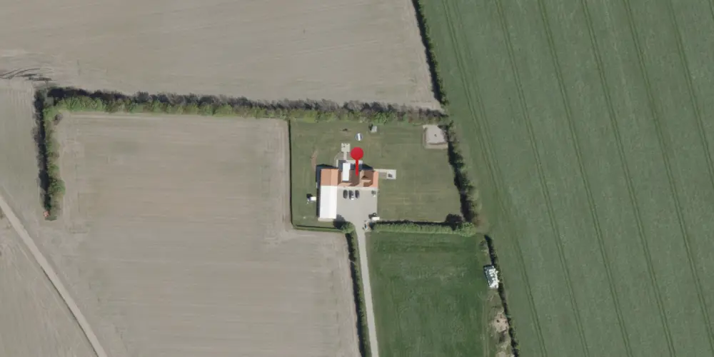 Historisk kort over Alslev Kro Billetsalgssted med Sidespor Historisk kort over Alslev Kro Billetsalgssted med Sidespor