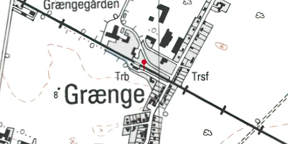Historisk kort over Grænge Trinbræt Historisk kort over Grænge Trinbræt