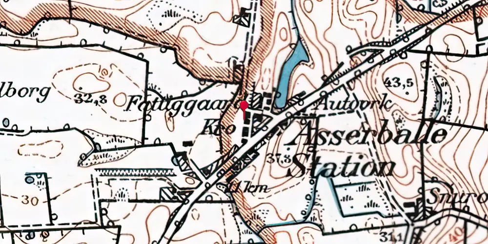 Historisk kort over Asserballe Station