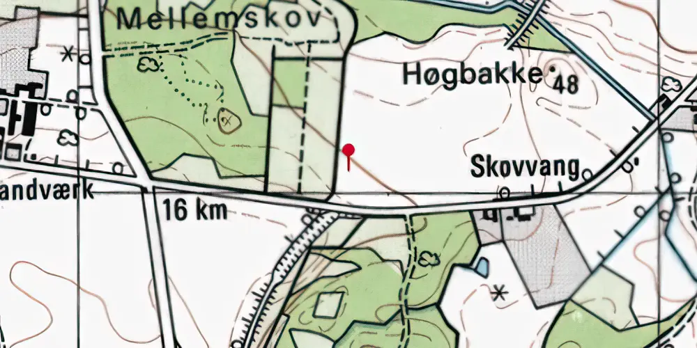 Historisk kort over Aunsbjerg Trinbræt Historisk kort over Aunsbjerg Trinbræt