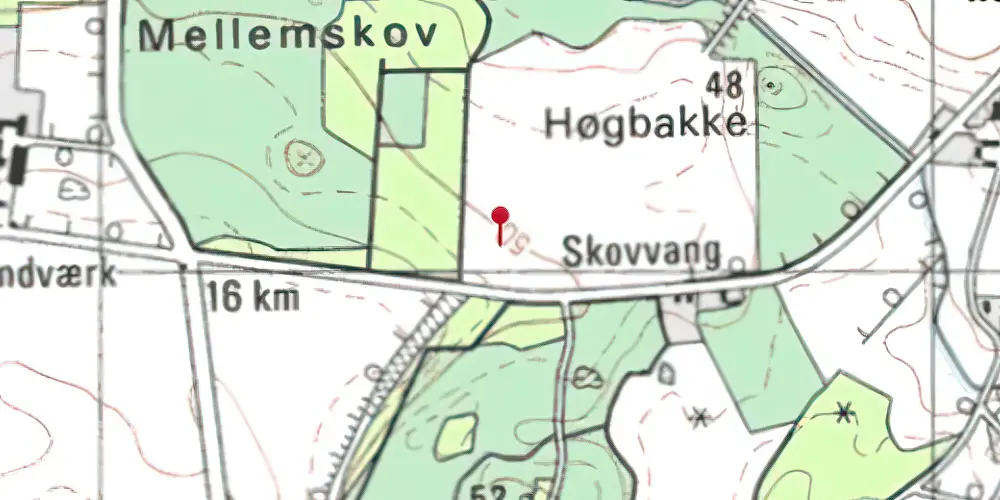 Historisk kort over Aunsbjerg Trinbræt Historisk kort over Aunsbjerg Trinbræt