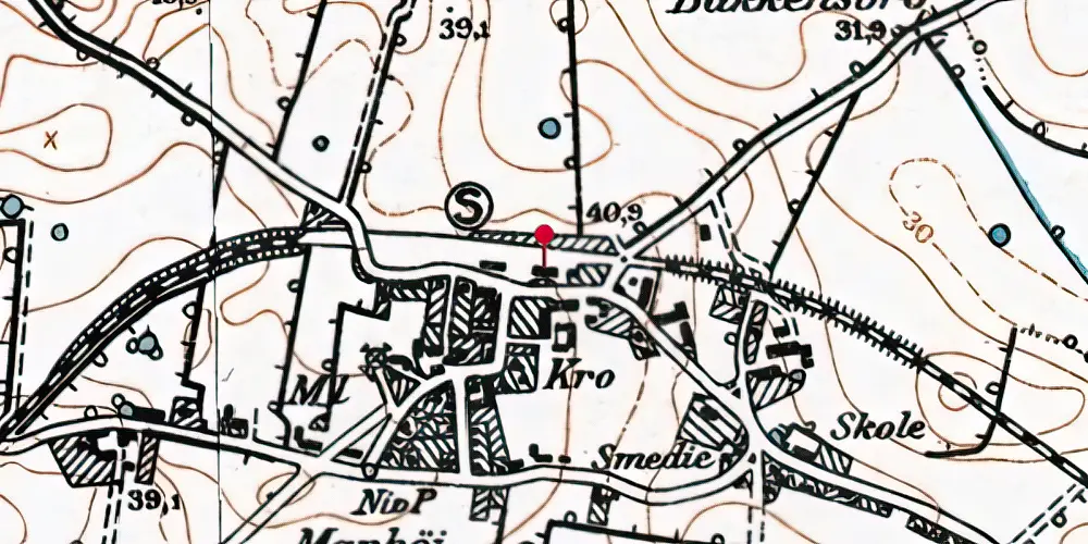 Historisk kort over Avnbøl Station Historisk kort over Avnbøl Station