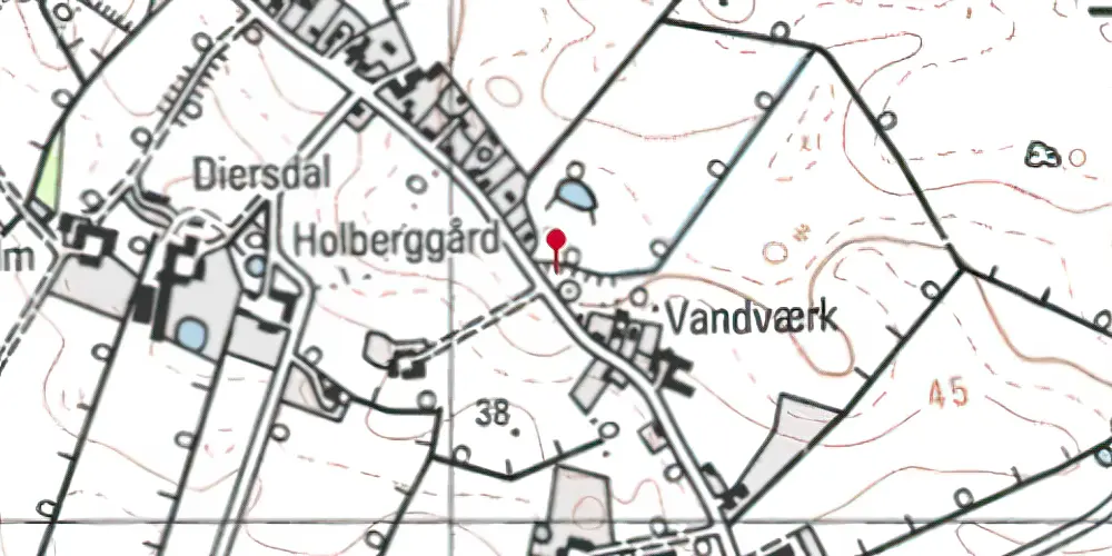 Historisk kort over Bakkebølle Trinbræt med Sidespor