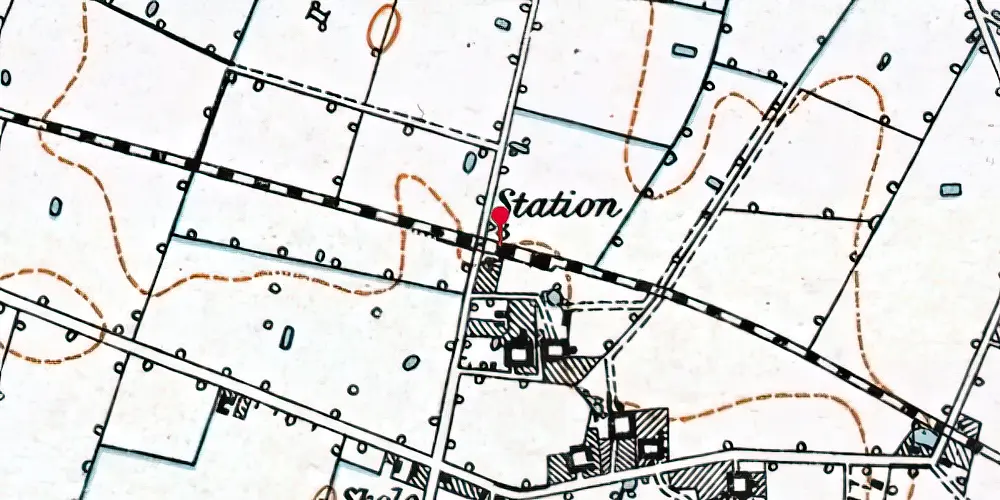 Historisk kort over Krungerup Holdeplads