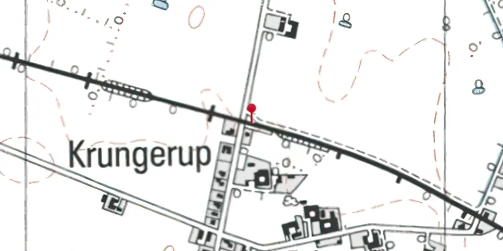 Historisk kort over Krungerup Holdeplads