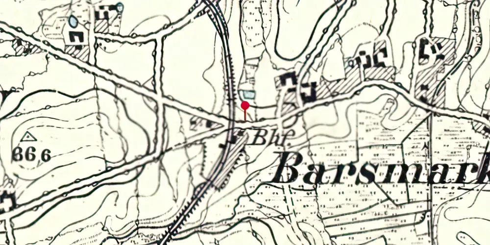 Historisk kort over Barsmark Stationskro