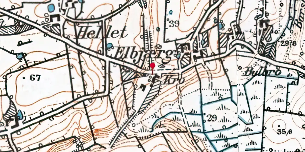 Historisk kort over Barsmark Stationskro