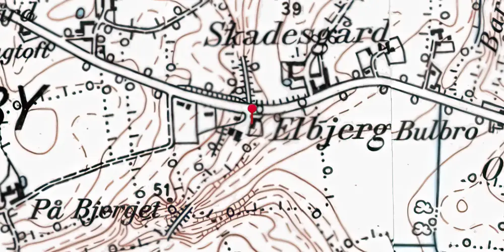 Historisk kort over Barsmark Stationskro