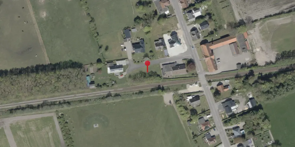 Historisk kort over Bjerndrup Holdeplads med sidespor