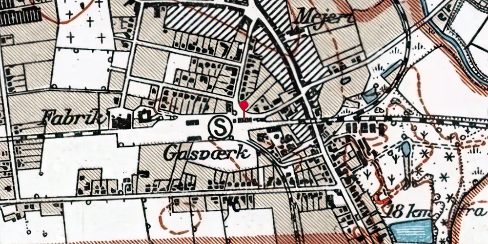Historisk kort over Sakskøbing Station Historisk kort over Sakskøbing Station
