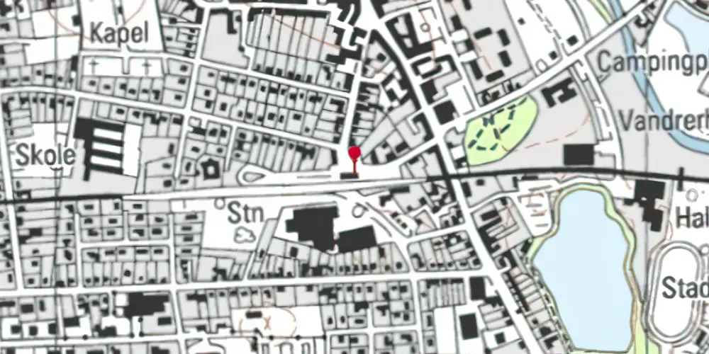 Historisk kort over Sakskøbing Station Historisk kort over Sakskøbing Station