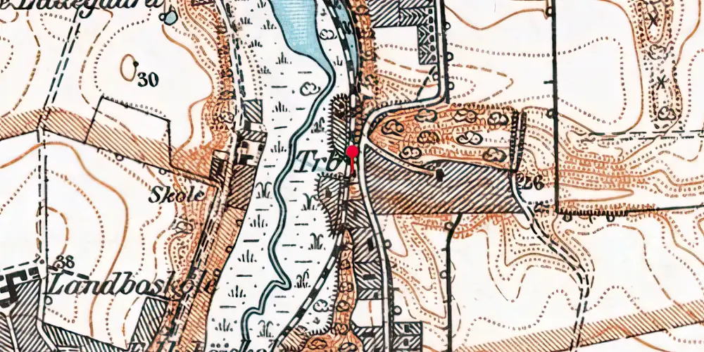 Historisk kort over Borrebakken Trinbræt