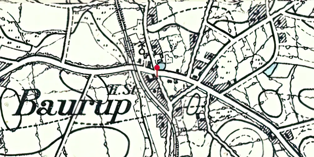 Historisk kort over Bovrup Stationskro Historisk kort over Bovrup Stationskro