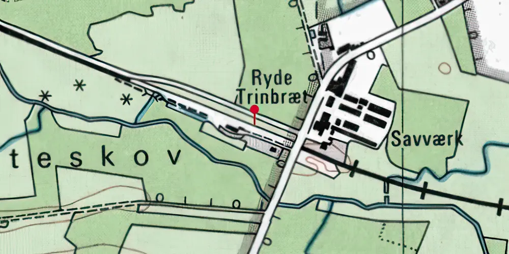 Historisk kort over Ryde Trinbræt Historisk kort over Ryde Trinbræt
