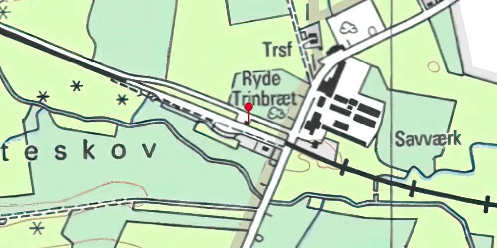 Historisk kort over Ryde Trinbræt Historisk kort over Ryde Trinbræt