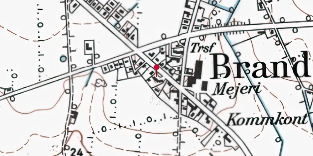 Historisk kort over Branderup Station