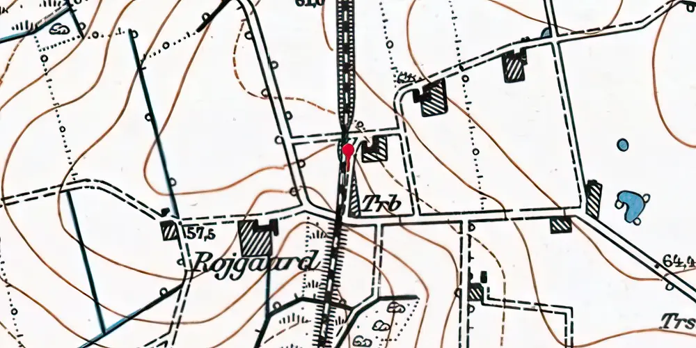 Historisk kort over Branderup Mark Holdeplads med sidespor