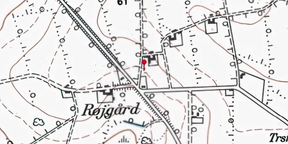 Historisk kort over Branderup Mark Holdeplads med sidespor