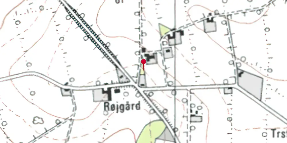 Historisk kort over Branderup Mark Holdeplads med sidespor