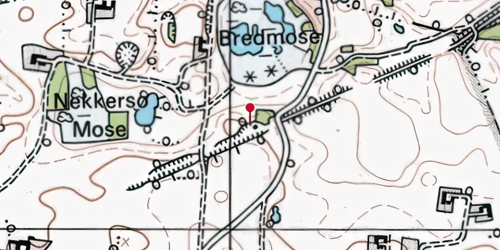 Historisk kort over Bredmose Trinbræt Historisk kort over Bredmose Trinbræt