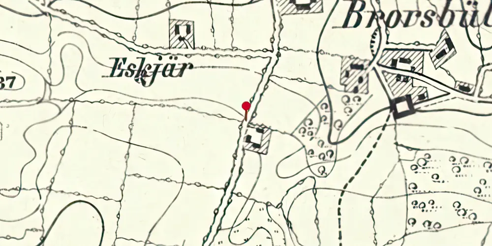 Historisk kort over Brorsbøl Trinbræt Historisk kort over Brorsbøl Trinbræt