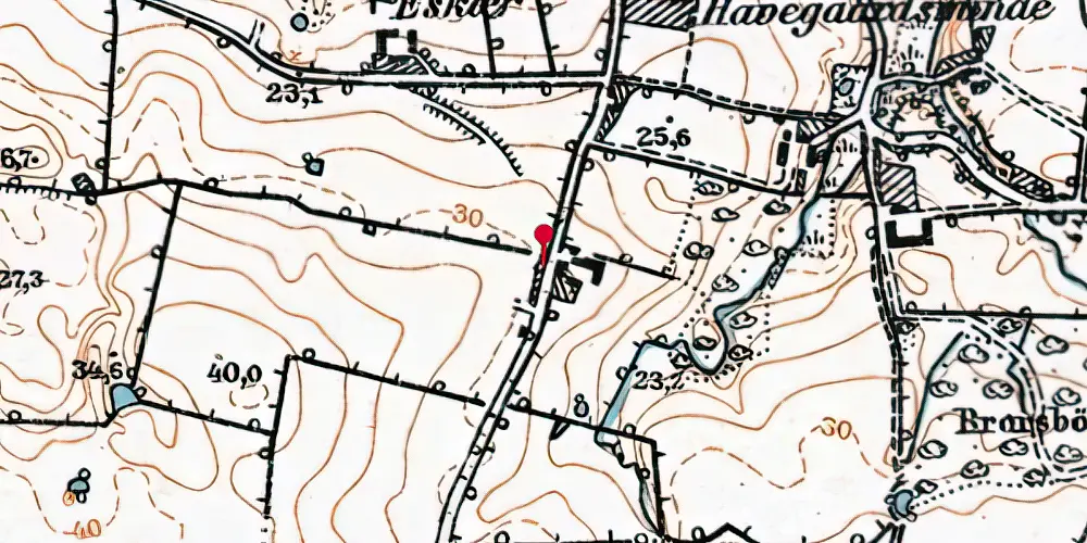 Historisk kort over Brorsbøl Trinbræt Historisk kort over Brorsbøl Trinbræt